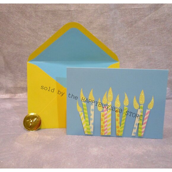 Papyrus HAPPY BIRTHDAY GREETING CARD-GIFT BAG Set-Die cut glitter candles-NEW - Picture 3 of 10